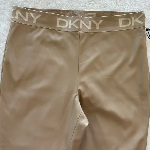 DKNY Faux Leather High Waist Tan Pants--Sz XL - Picture 5 of 16